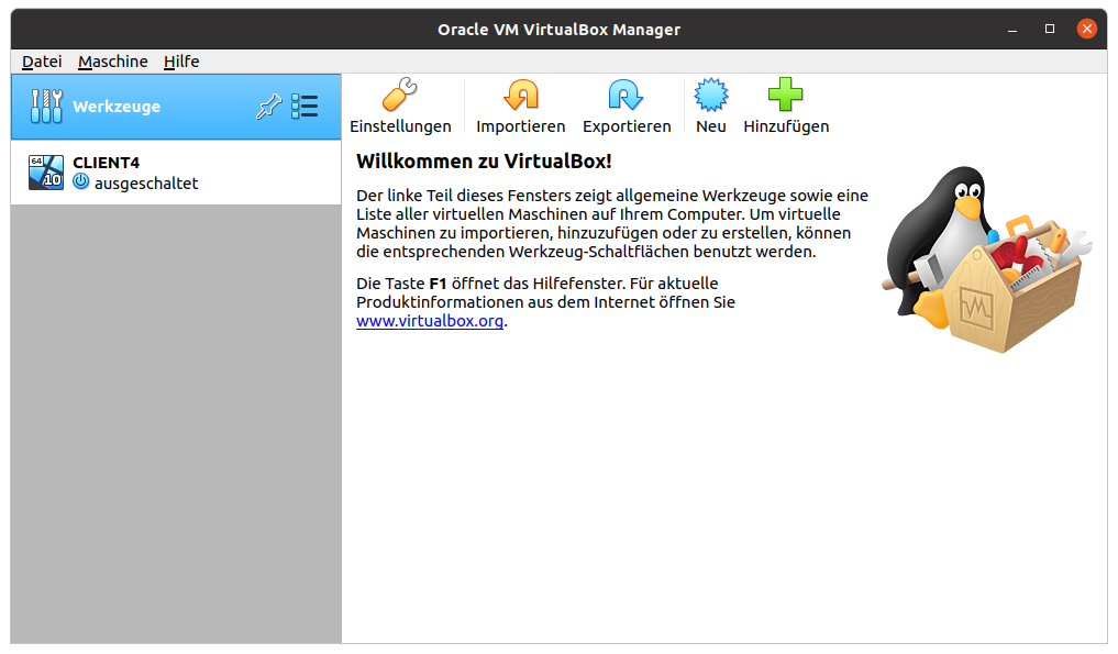 VirtualBox - Virtuelle Maschine erzeugen