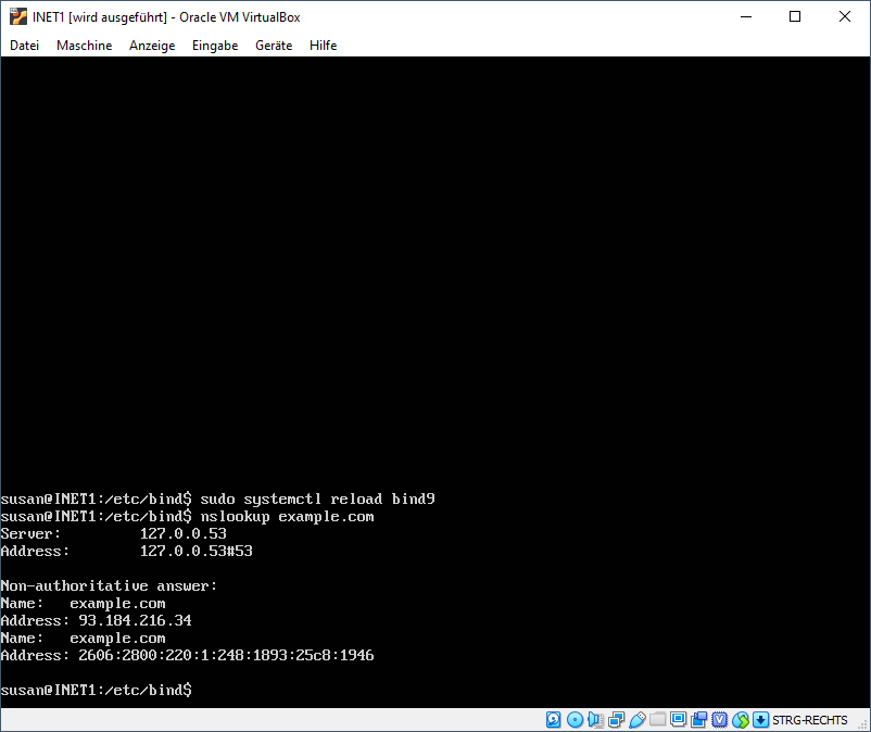 nslookup example.com INET1
